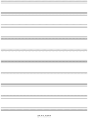 Manuscript Paper - 10 Stave (Free Blank Sheet Music)