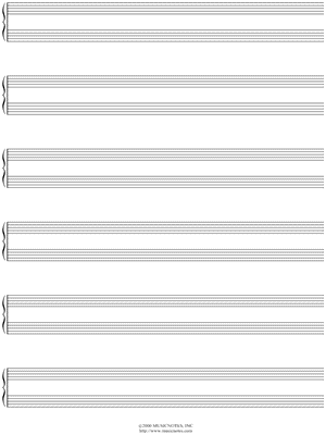 Manuscript Paper for Piano (Free Blank Sheet Music)