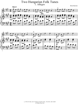 Two Hungarian Folk Tunes: 1. Allegro