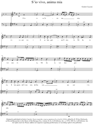 S'io vivo, anima mia