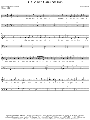 Ch'io non t'ami cor mio