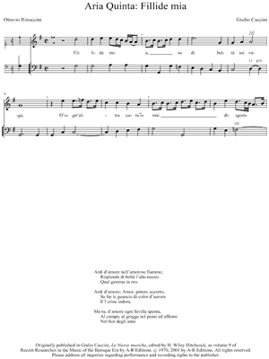 Aria Quinta: Fillide mia
