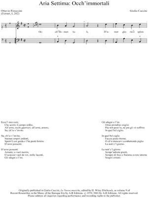 Aria Settima: Occh'immortali