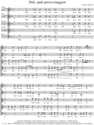 Deh, qual prova maggior