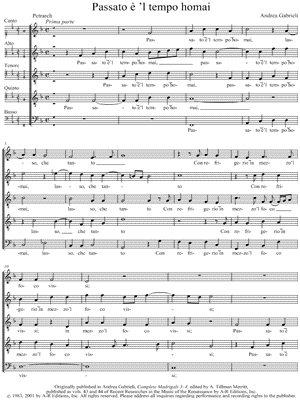 Passato è 'l tempo homai