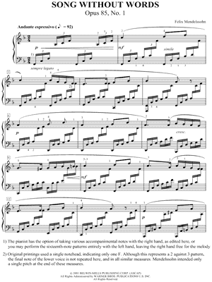 Song Without Words Op.85, No.1