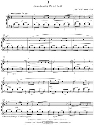 Sonatina, Op. 13, No. 1: II