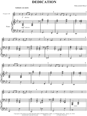 Dedication - Piano Accompaniment