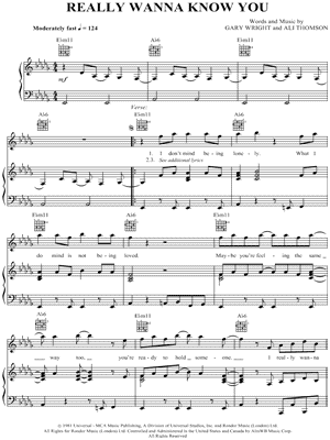 Really Wanna Know You