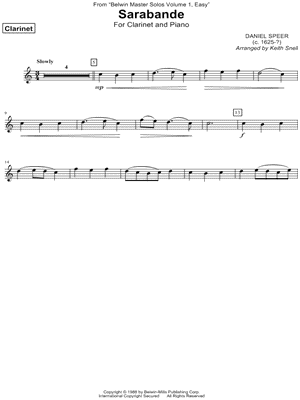 Sarabande - Clarinet