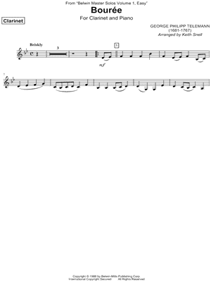 Bouree - Clarinet