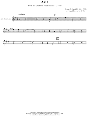 Aria from Belshazzar - Alto Saxophone part
