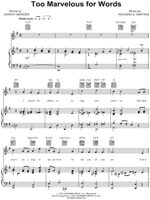 Too Marvelous for Words