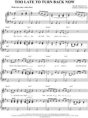 Too Late To Turn Back Now