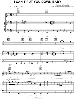 I Can't Put You Down Baby