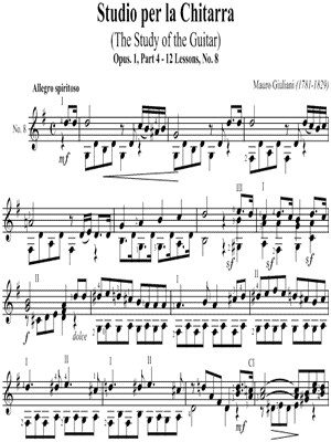 Studio Per La Chitarra, Part 4, Lesson No. 8