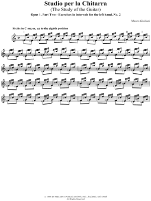 Studio Per La Chitarra, Pt 2 - Exercises left hand No. 2