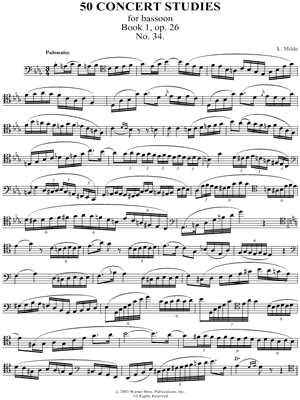 50 Concert Studies For Bassoon - Book 1, No. 34