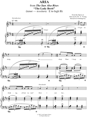 Tenor Voice - Aria - " The Lady Brett "