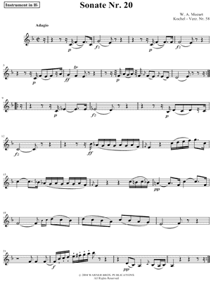 Sonata No. 20 for Piano and Violin in Eb Major, K. 58