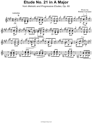 Etude No. 21 in A Major