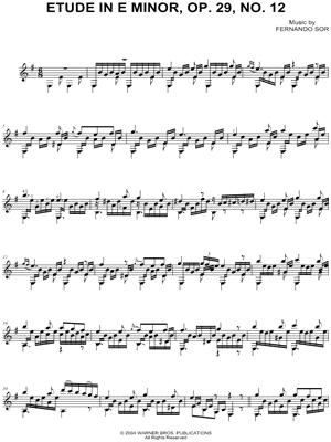Etude in E Minor, Op. 29, No. 12