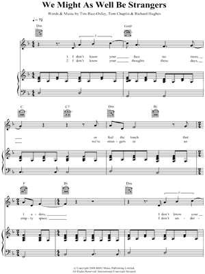 We Might As Well Be Strangers