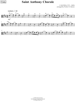 Saint Anthony Chorale - Viola