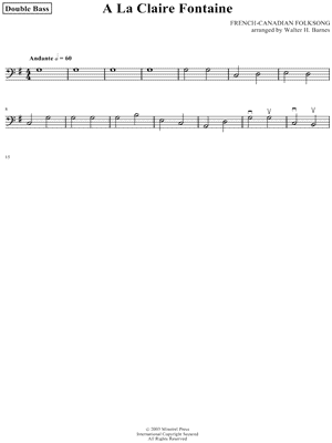 A La Claire Fontaine - Bass