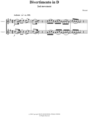Divertimento in D - Theme from 2nd Movement