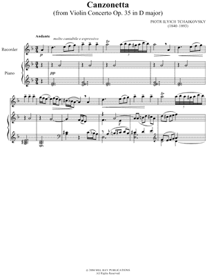 Canzonetta - Piano Accompaniment