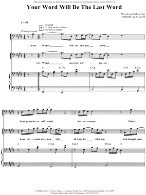 Your Word Will Be the Last Word