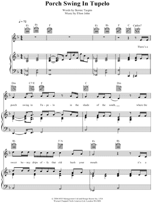 Porch Swing In Tupelo