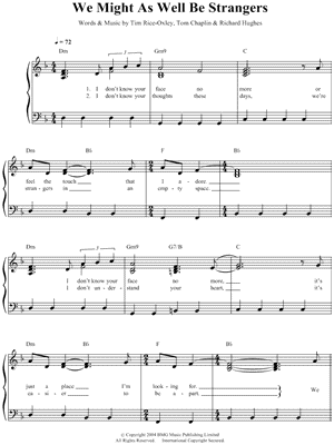 We Might As Well Be Strangers