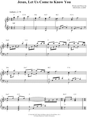 Jesus, Let Us Come to Know You