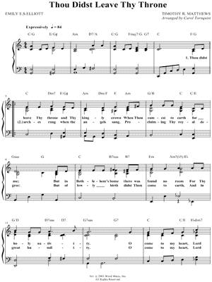 Thou Didst Leave Thy Throne