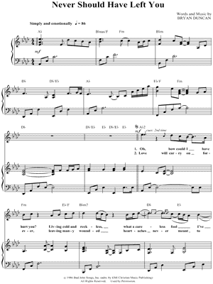 Never Should Have Left You