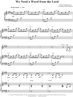 We Need a Word From the Lord