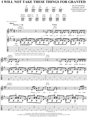 I Will Not Take These Things for Granted