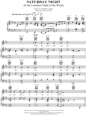 Saturday Night (Is The Loneliest Night Of The Week)