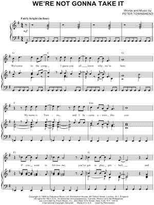 We're Not Gonna Take It