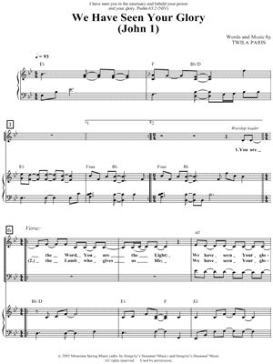 We Have Seen Your Glory