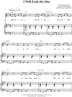 I Will Exalt the One