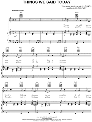 Things We Said Today