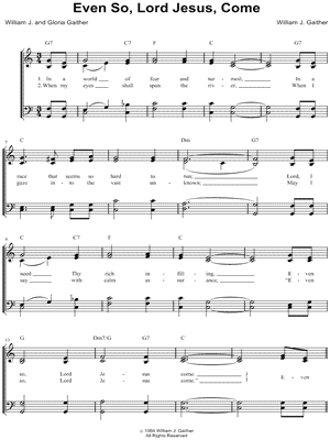 Even So, Lord Jesus, Come