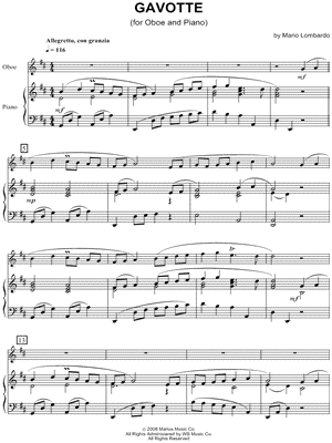 Gavotte for Oboe and Piano - Piano part
