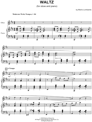 Waltz for Oboe and Piano - Piano part