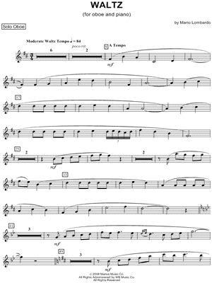 Waltz for Oboe and Piano - Oboe part