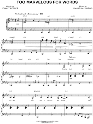 Too Marvelous for Words