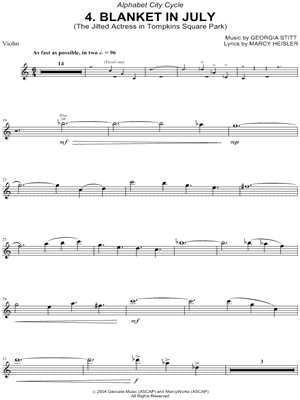 Blanket In July - Violin Part
